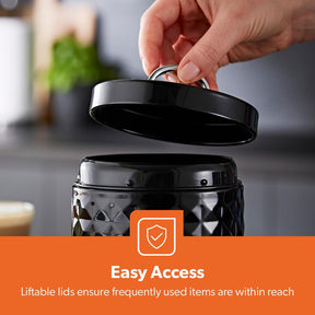 3-Piece Matching Airtight Kitchen Storage Canister Set 1.3L