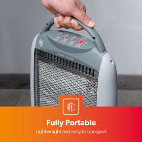 Pack of 2 Quartz Electric Halogen Heaters With Handle