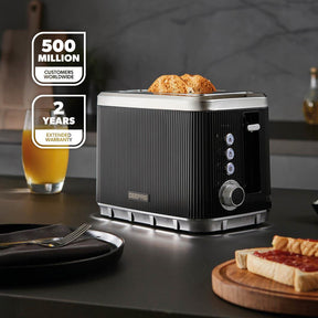 Black Arcus 2 Slice Toaster With 7 Browning Levels