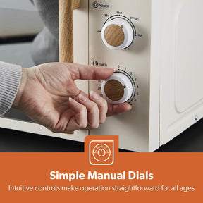 20L Cream NordiQ Solo Microwave Oven With 5 Power Levels 700W