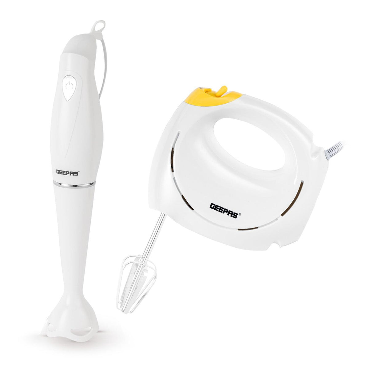 Electric Hand Mixer & Hand Blender Set - 2-In-1 Handheld Whisk and Immersion Blender