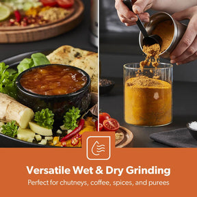 200W One-Touch Stainless Steel Wet & Dry Spice Grinder