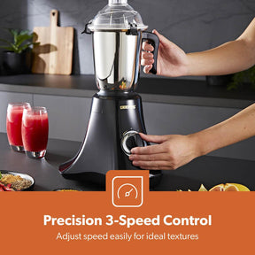 3-In-1 Black Wet & Dry Electric Mixer Grinder With Multi-Jar Set