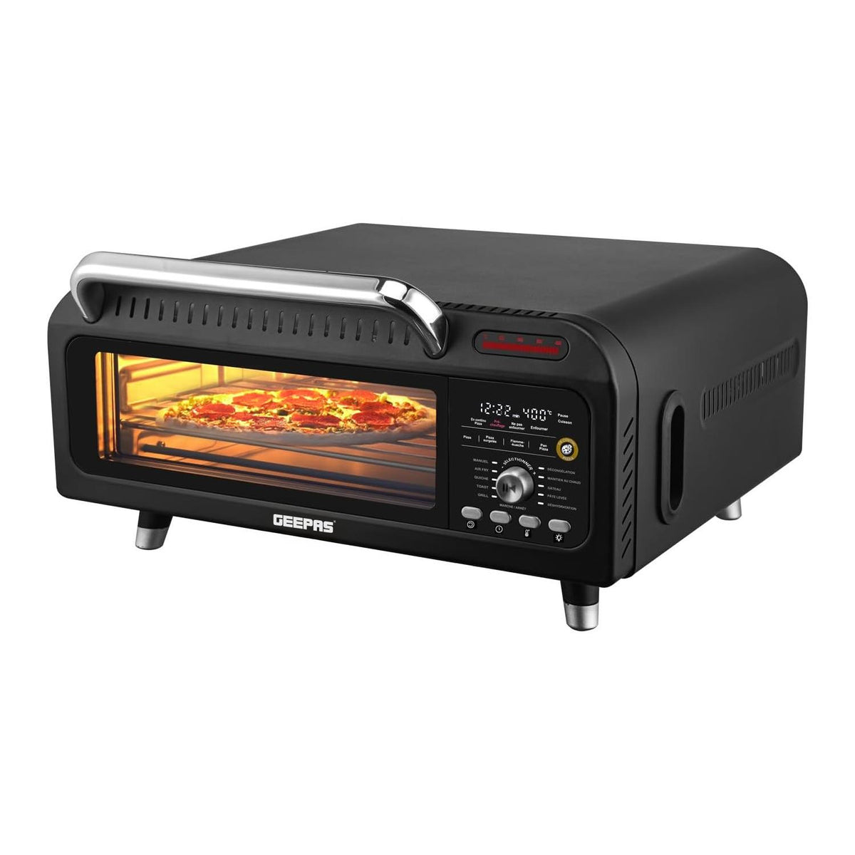 15-In-1 Black Air Fryer Pizza Oven For Indoor & Outdoor 18L