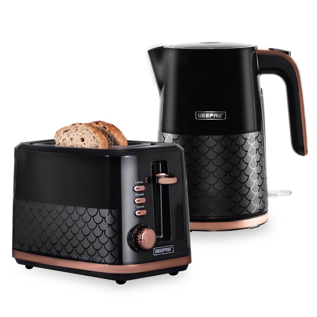 Aurora 1.7L Electric Kettle & 2-Slice Bread Toaster Matching Set