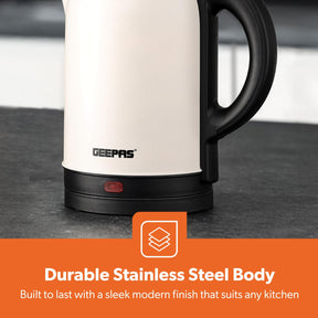1.8L Matte Cream Electric Stainless Steel Kettle 1800W