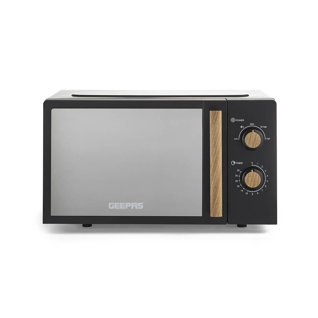 20L Black NordiQ Solo Microwave Oven With 5 Power Modes 700W