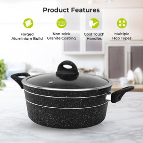 Casserole Dish Stockpot Non-Stick Cookware Pan with Lid 28Cm