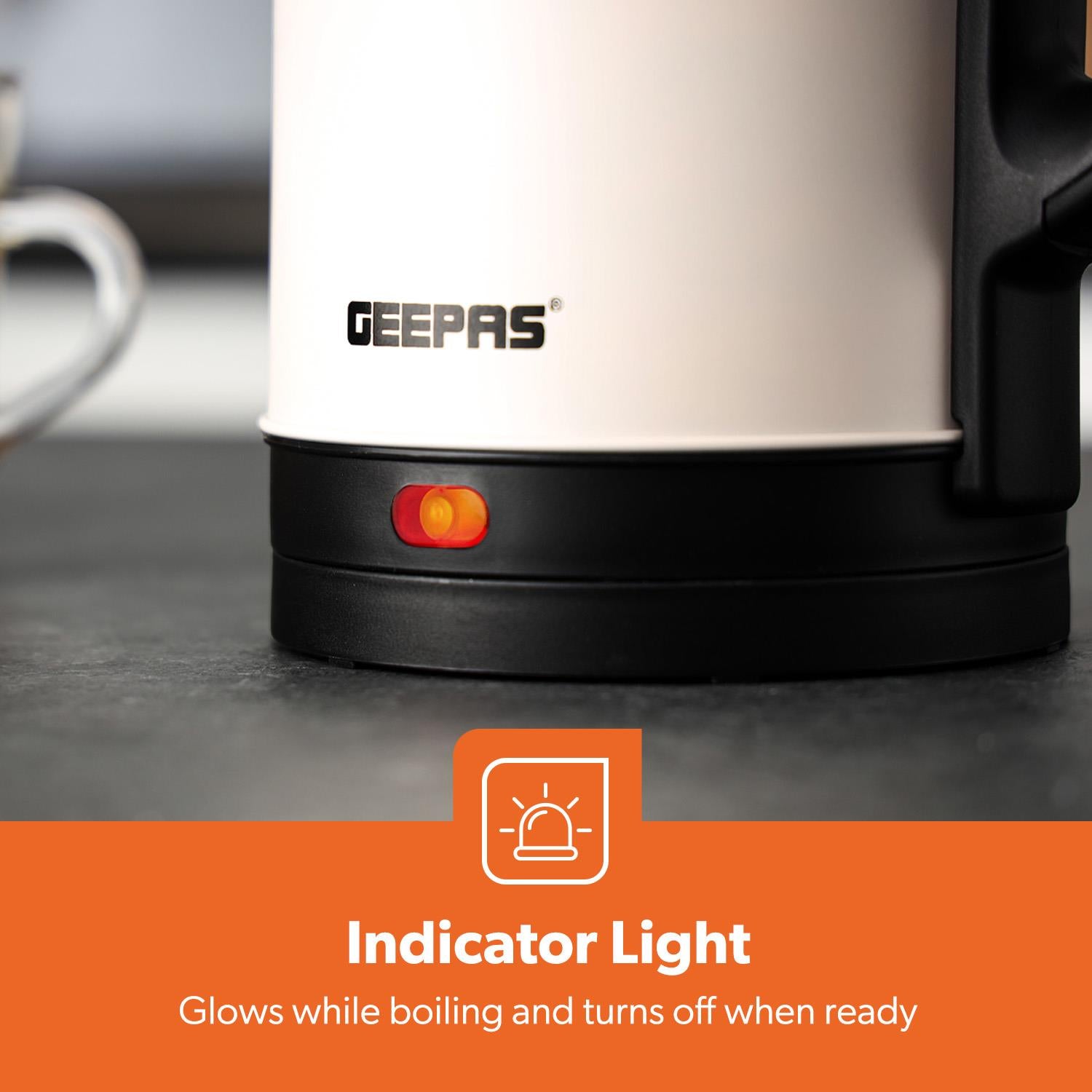 1.8L Matte Cream Electric Stainless Steel Kettle 1800W