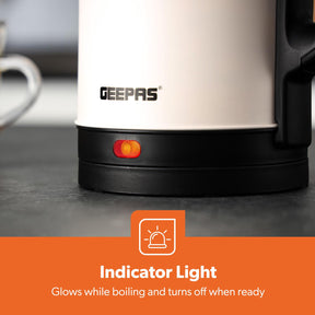 1.8L Matte Cream Electric Stainless Steel Kettle 1800W