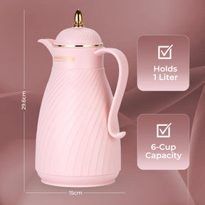 1L Baby Pink Insulated Air Pot Vacuum Flask Thermos Jug