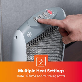 Set Of 2 Grey Instant Halogen Heaters With 3 Heat Settings