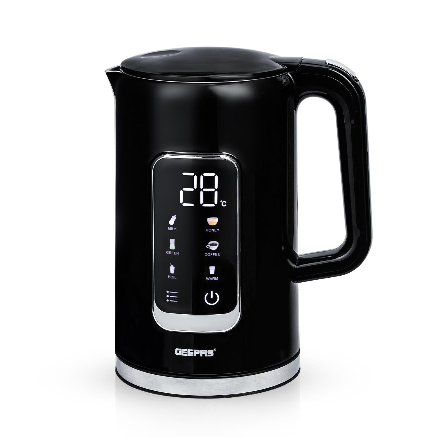 2200W Black Digital Touchscreen Electric Kettle 1.7L