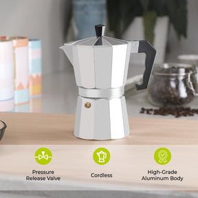 Cup Stainless Steel Stove Top Percolator Espresso Pot Royalford