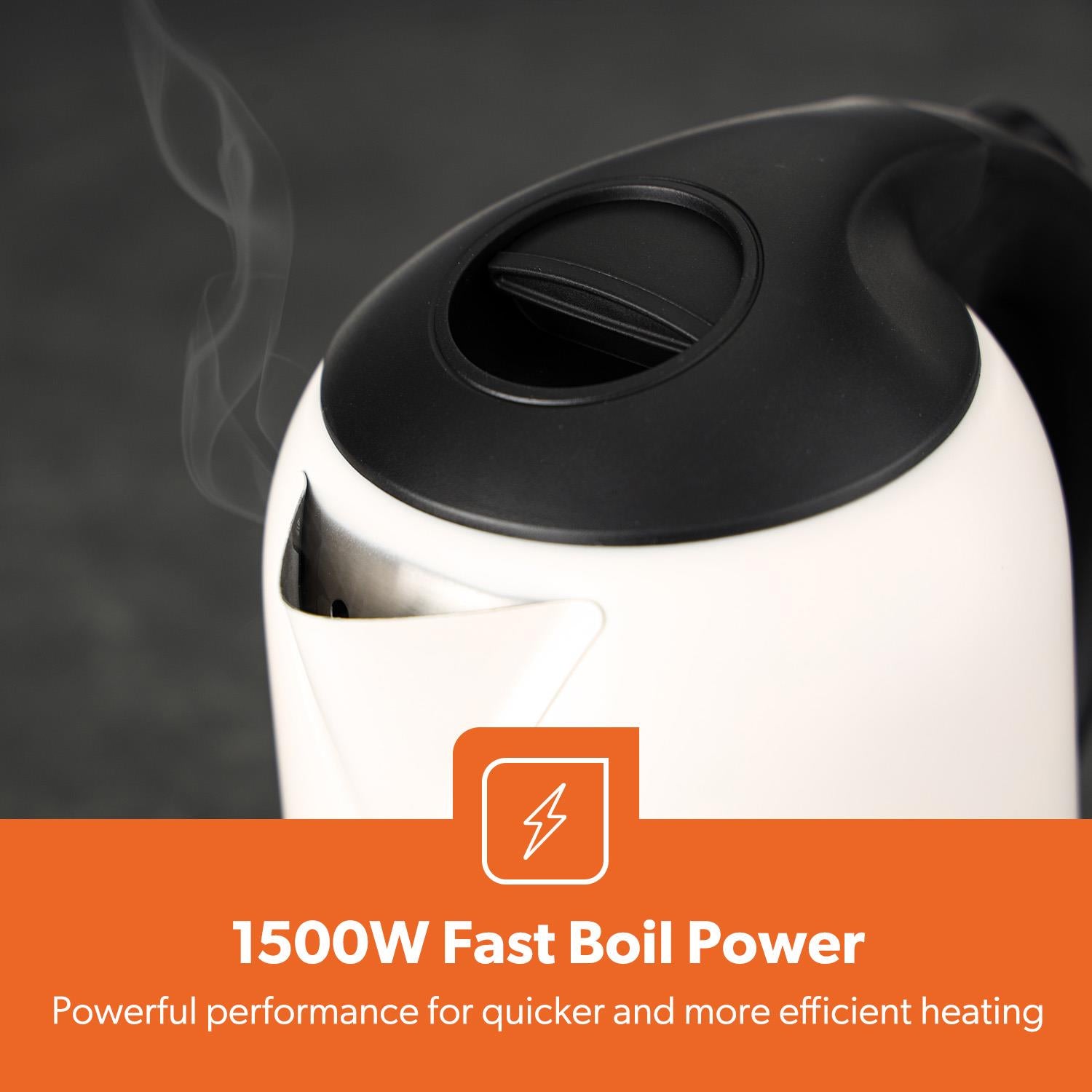 1.8L Matte Cream Electric Stainless Steel Kettle 1800W