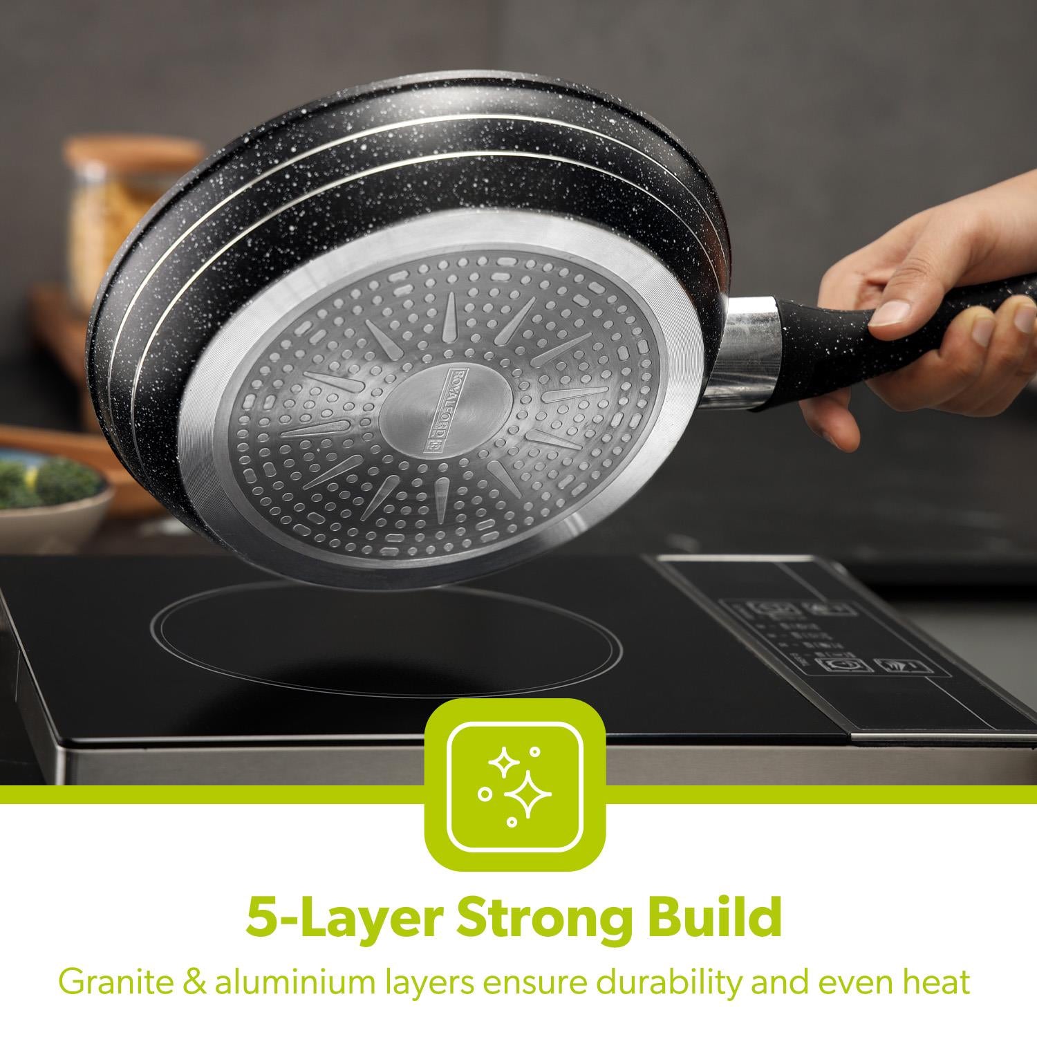 22cm Non Stick Frying Pan Granite Cookware Saute Pan