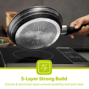 22cm Non Stick Frying Pan Granite Cookware Saute Pan
