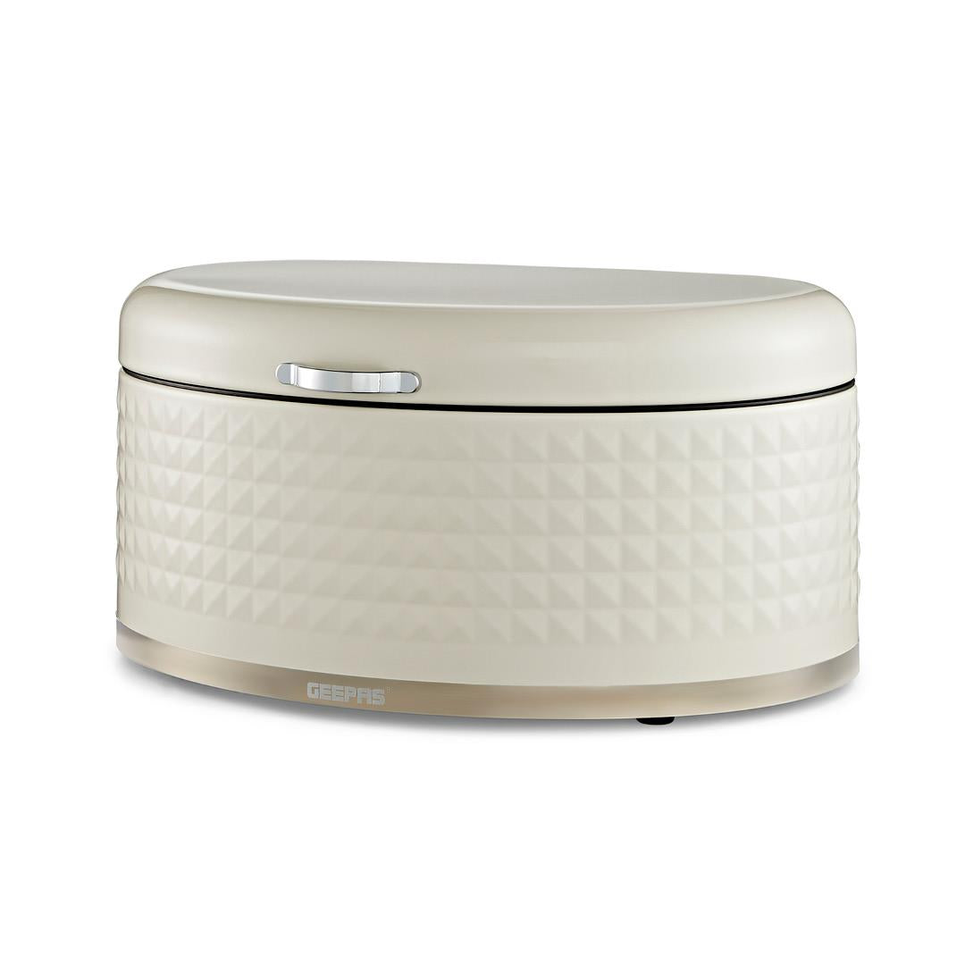 9L Argyle Cream Carbon Steel Bread Bin Kitchen Storage