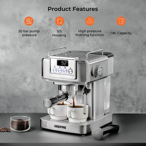 20 Bar Espresso Coffee Machine & 200W Coffee Spice Grinder Set