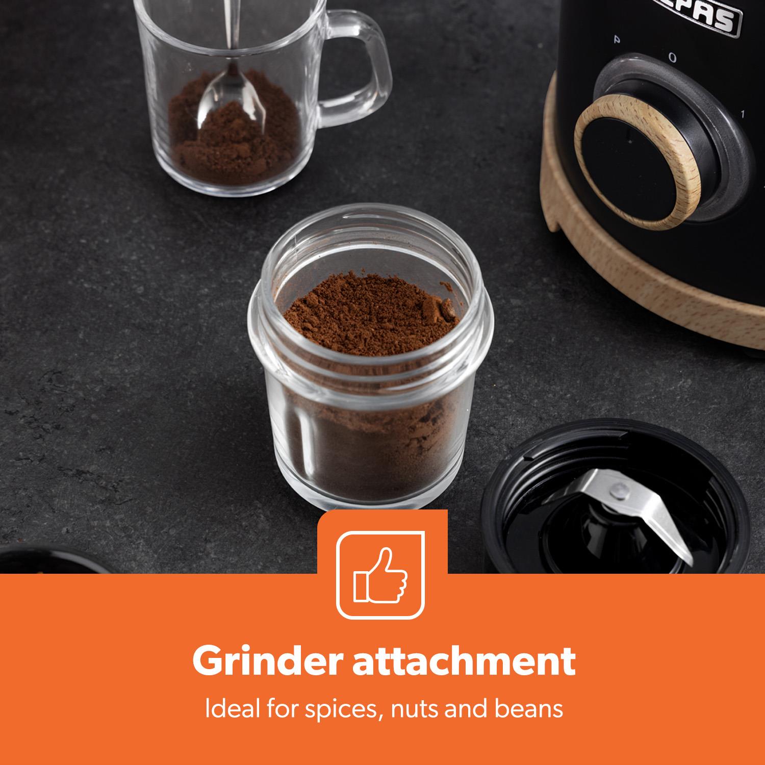 NordiQ Black 2-In-1 Jug Blender With 1.5L Glass Jug