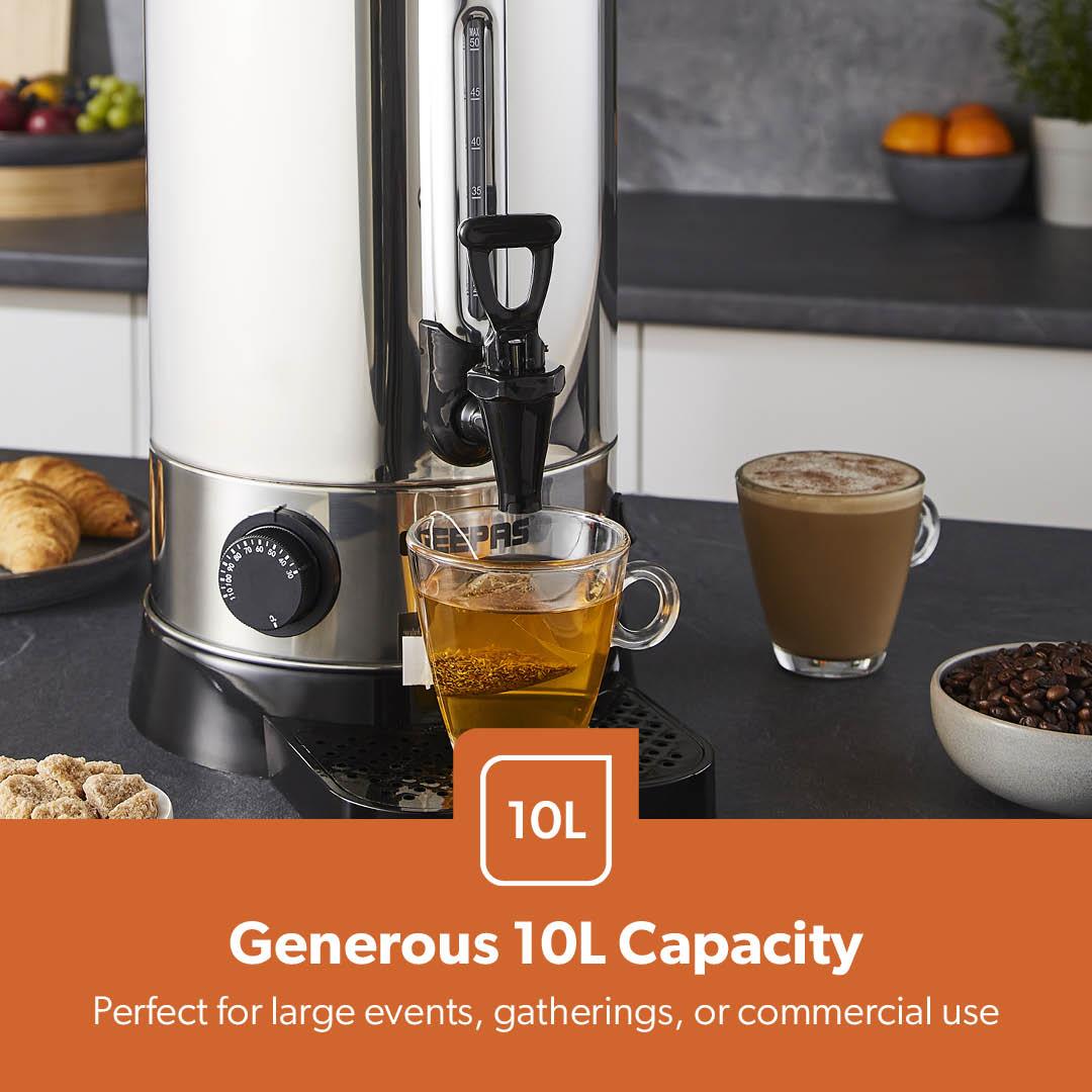 10L Stainless Steel Hot Water Boiler and Catering Urn (1650W)