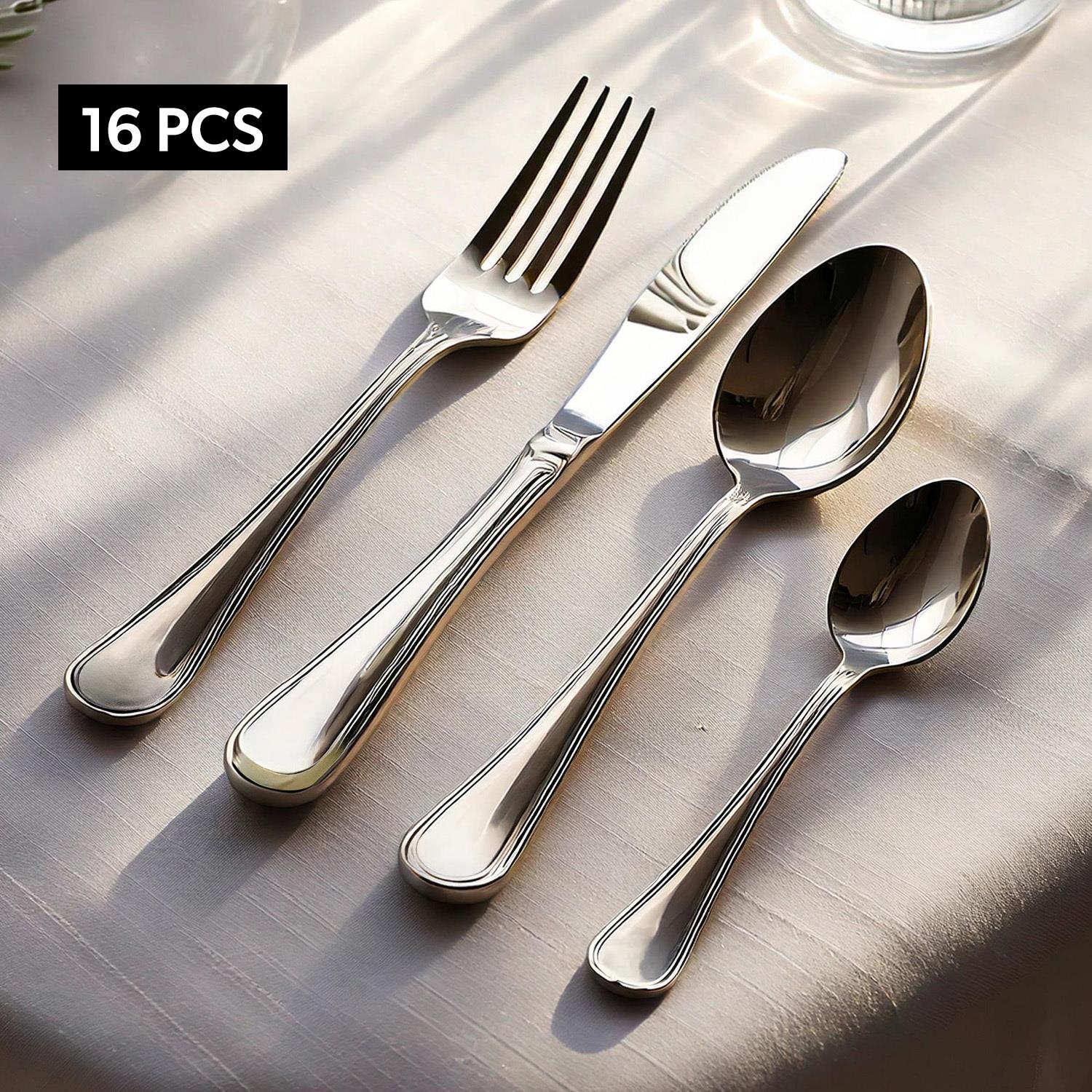 16-Piece Stainless Steel Cutlery Tableware Set