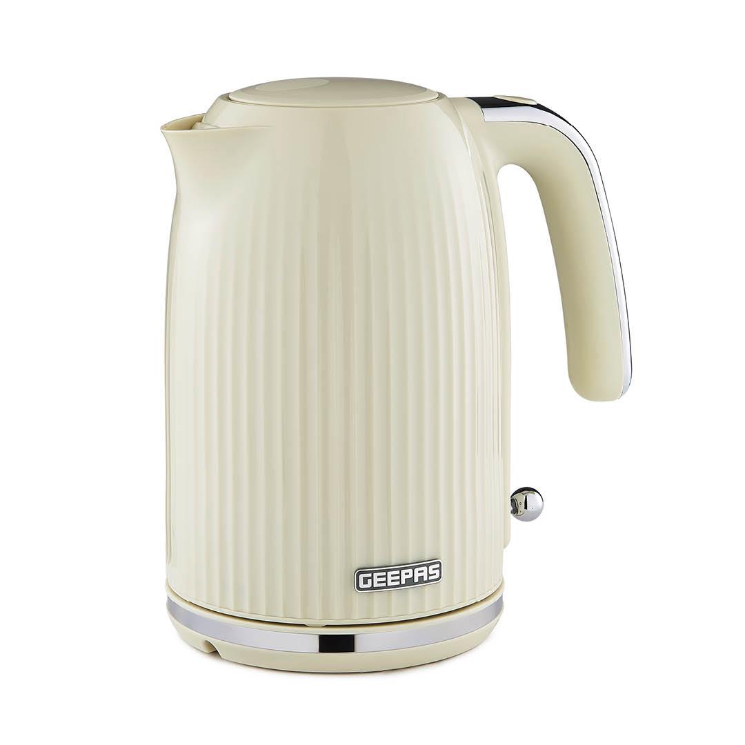 1.7L Fluted Cream Electric Kettle With Rapid Boil