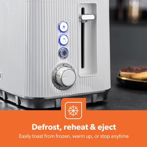 1.7L 3000W Electric Kettle & 2 Slice Toaster Kitchen Set Arcus White