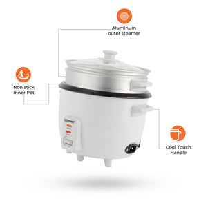 450W Rice Cooker & Steamer Keep Warm Function 1L