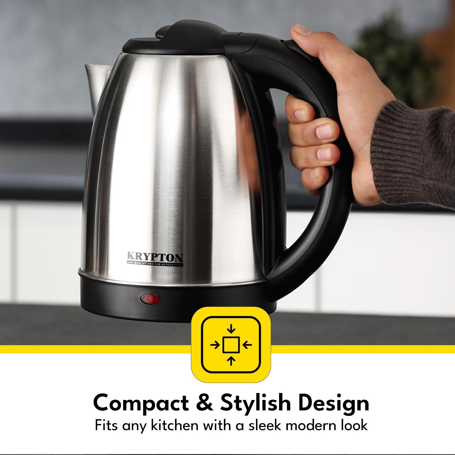 1.8L Stainless Steel Electric Kettle With Auto Shut-Off 1500W