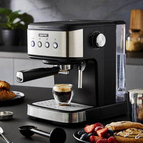 20-Bar Espresso and Cappuccino Coffee Machine + 200W Coffee Grinder