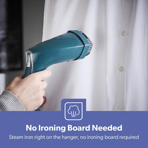 1960W Royal Green Handheld Fabric Garment Steamer
