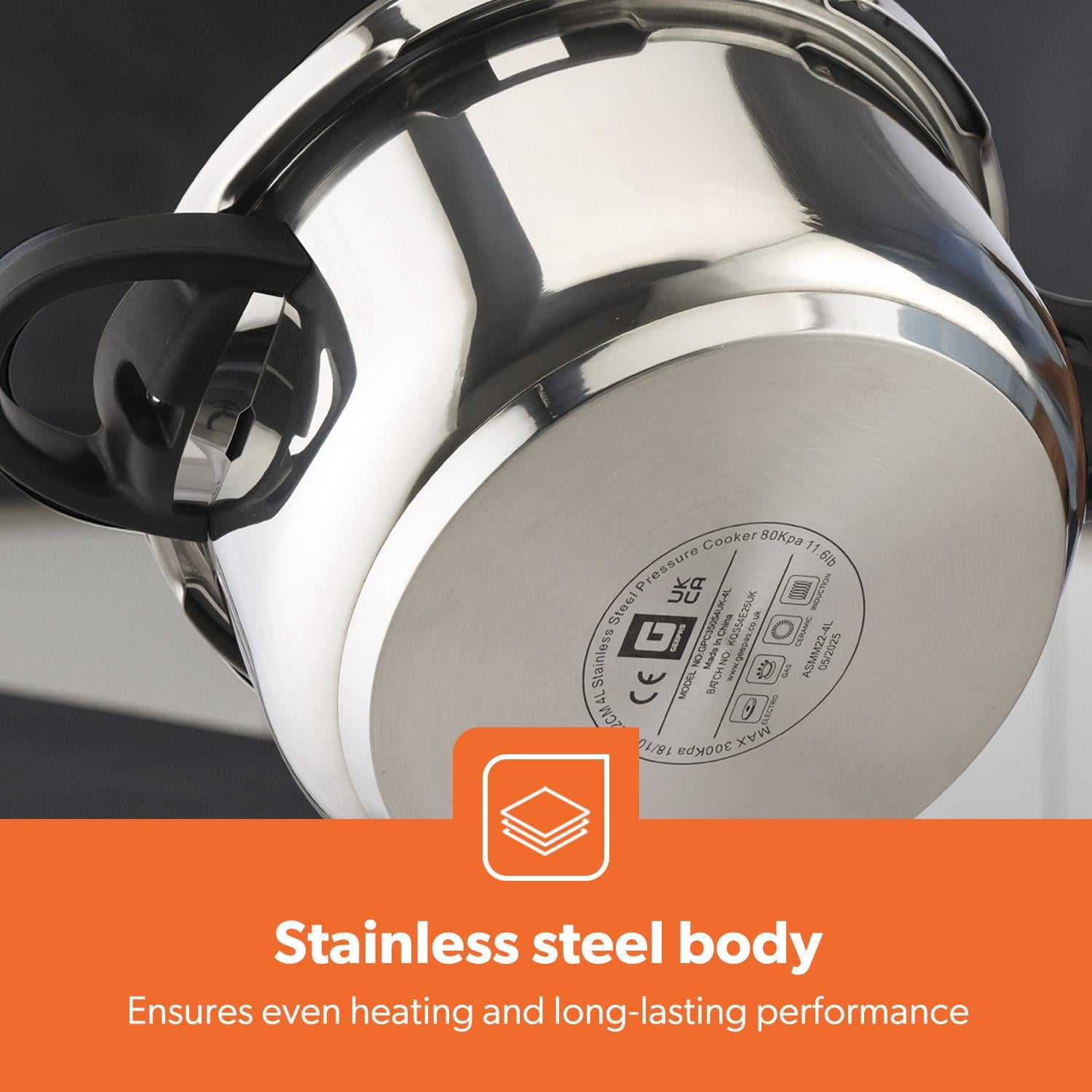 6L Stainless Steel Pressure Cooker With Quick Pressure Release
