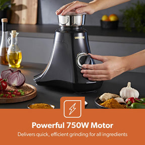 3-In-1 Black Wet & Dry Electric Mixer Grinder With Multi-Jar Set