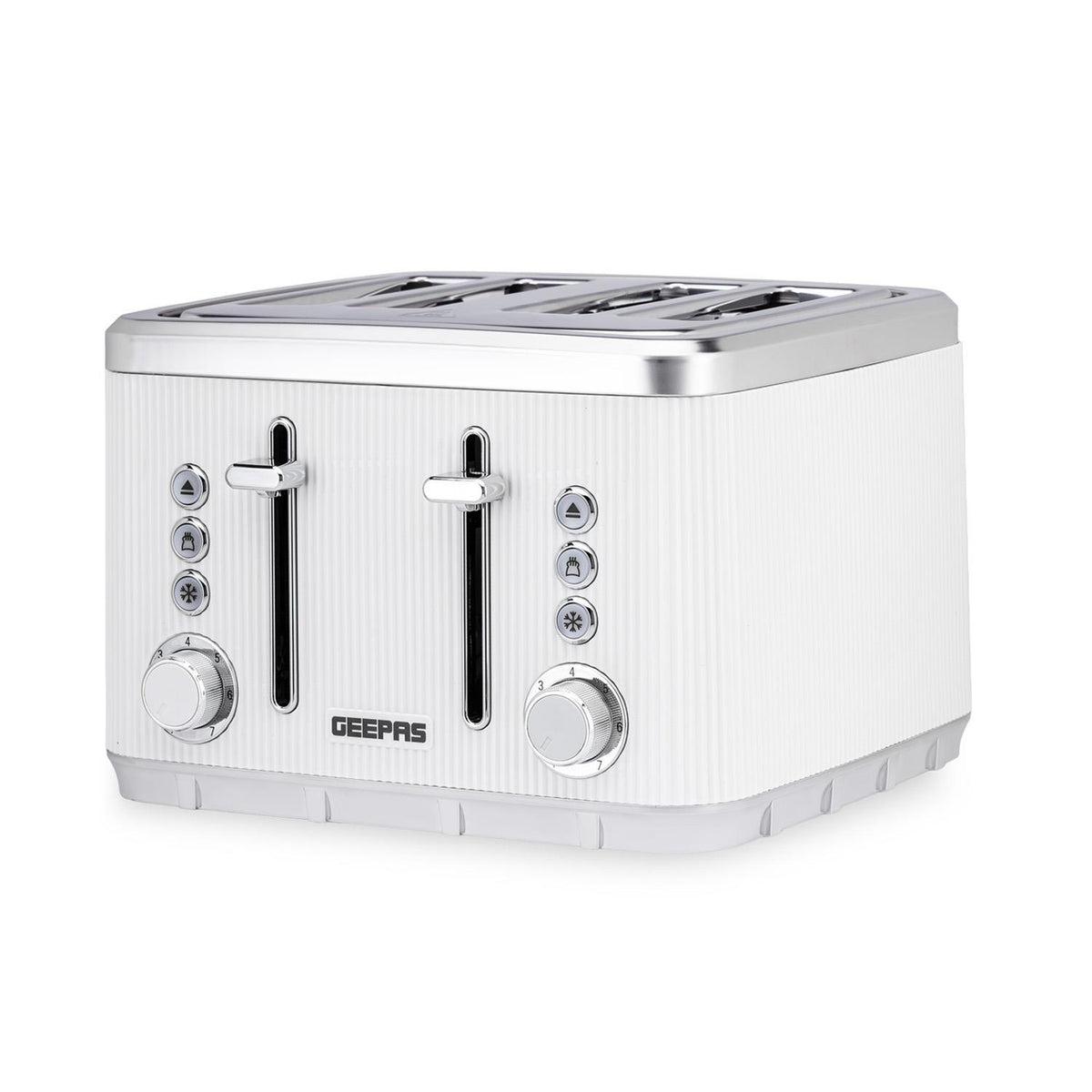 4 Slice Toaster 7 Browning Defrost Reheat Function 1860W Arcus White