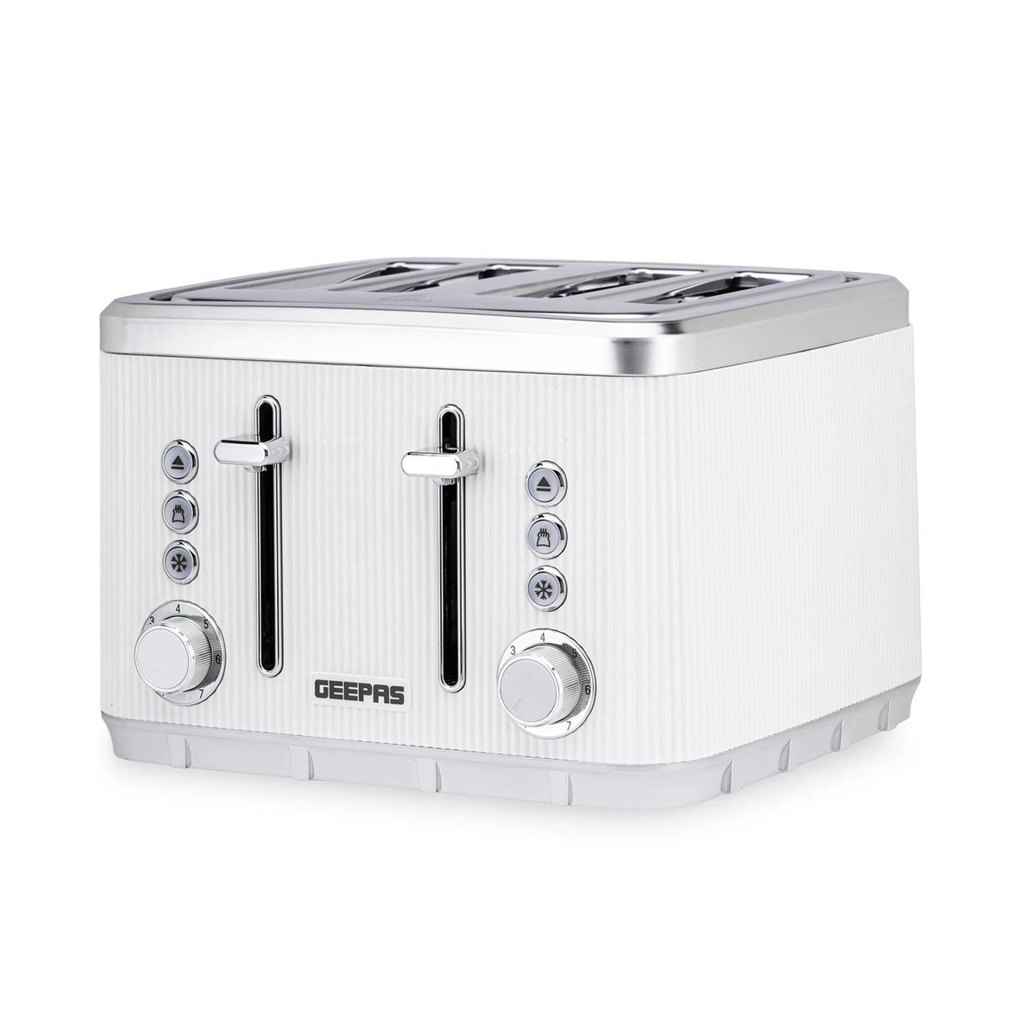 4 Slice Toaster 7 Browning Defrost Reheat Function 1860W Arcus White