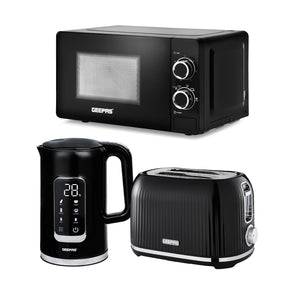 1.7L Digital Electric Kettle 2 Slice Bread Toaster & Microwave Set