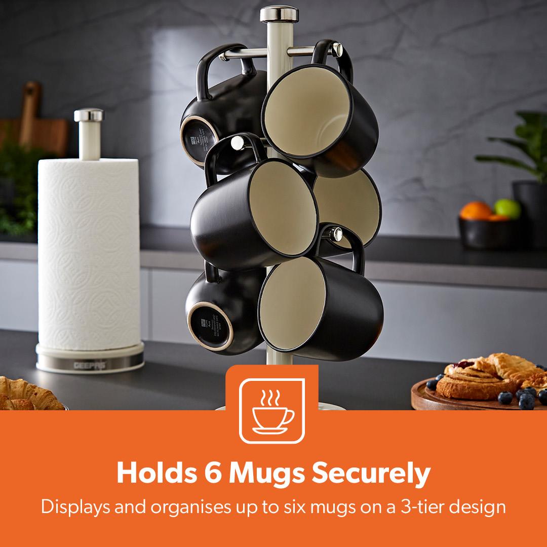Mug Tree & Towel Pole Set Kitchen Counter Storage