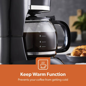 Black 1.5L Filter Coffee Machine & Coffee Grinder Set
