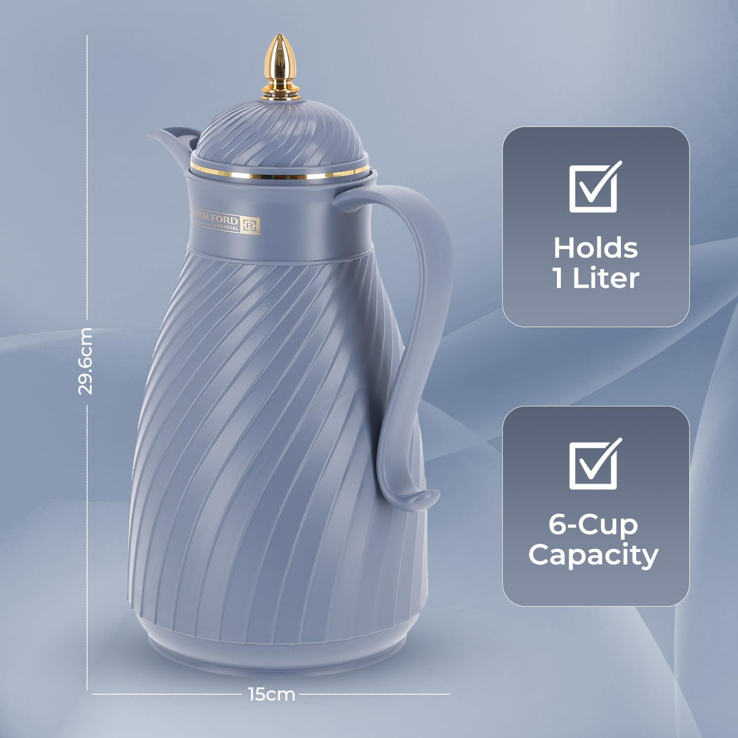 1L Hala Royal Blue Insulated Vacuum Flask Thermos Jug