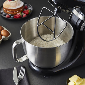 1000W Black Stand Mixer With 5L Bowl - 12-Speed With Beater & Dough Hook
