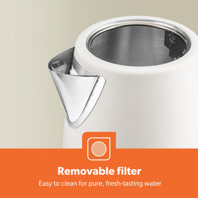 NordiQ Cream 1.7L Fast Boil Stainless Steel Electric Kettle