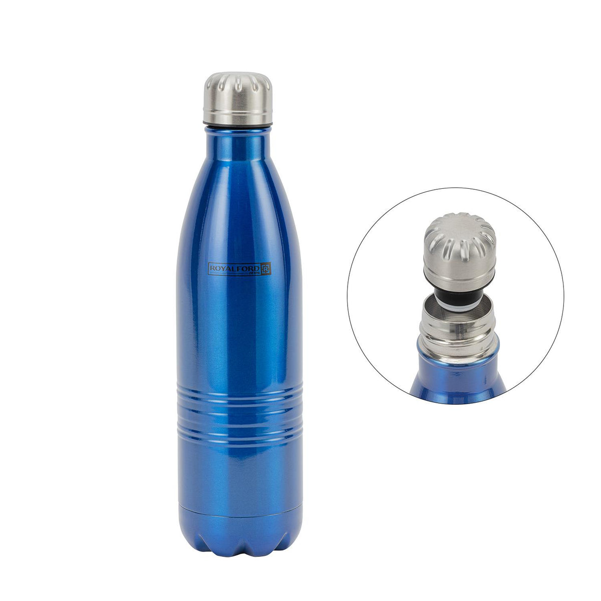 750ml Blue Stainless Steel Insulated Thermal Flask Bottle