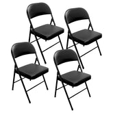 4 x Padded Folding Metal Chairs For Indoor and Outdoor