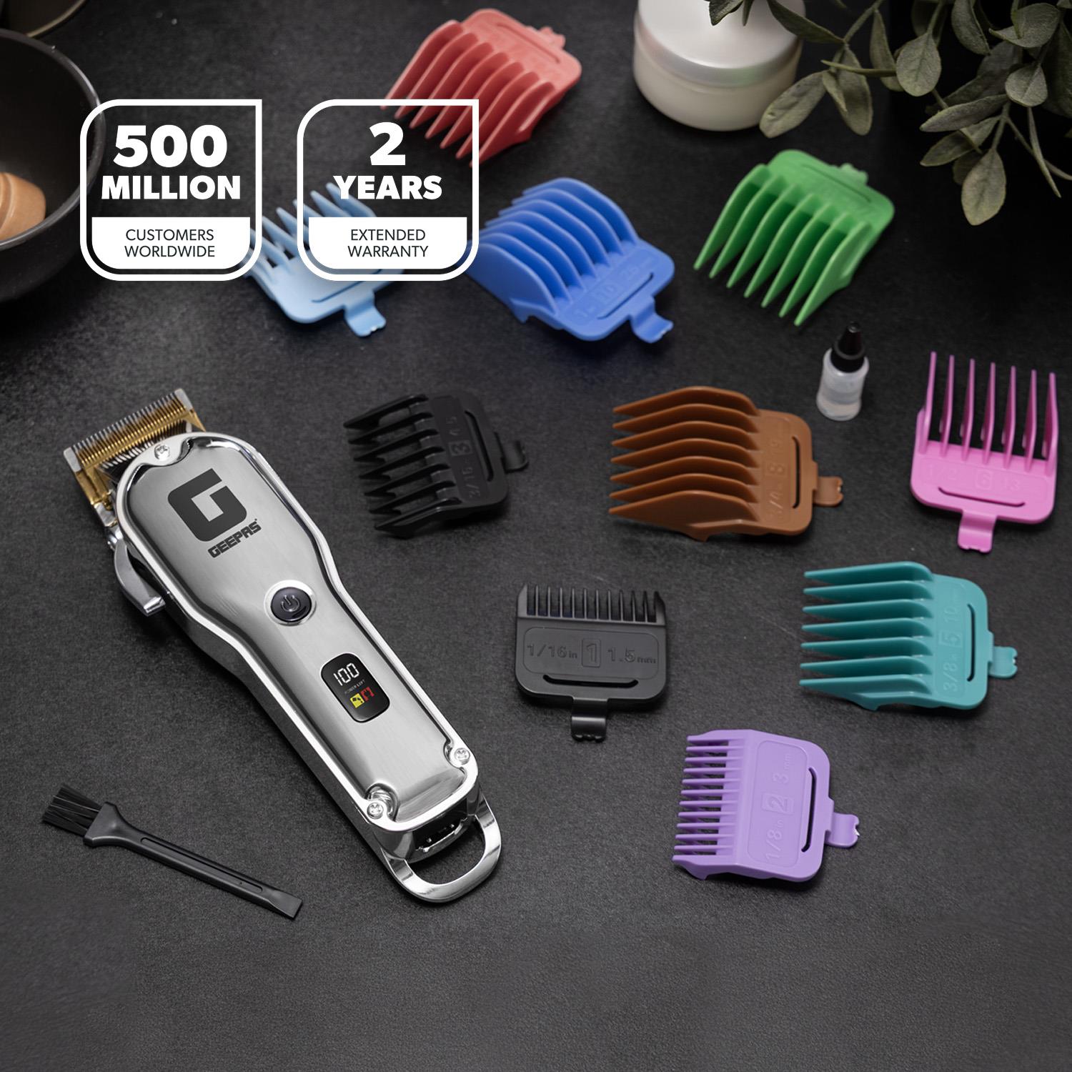 Chrome Stainless Steel Men's Bear and Hair Cordless Clipper