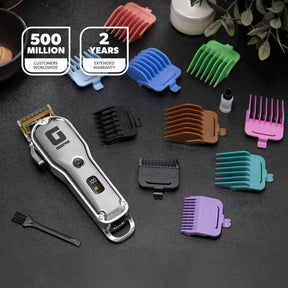 Chrome Stainless Steel Men's Bear and Hair Cordless Clipper