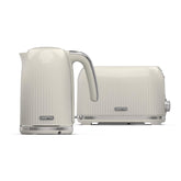 Cream Fluted 1.7L Kettle and Two Slice Toaster Set