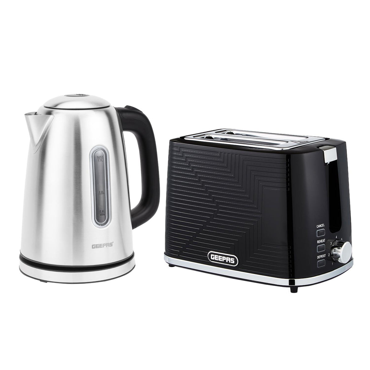 1.7L Illuminating Electric Kettle & 2-Slice Bread Toaster Combo Set