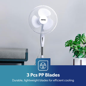 Set Of 2 Deluxe 16-Inch White Oscillating Pedestal Fans