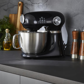 1000W Black Stand Mixer With 5L Bowl - 12-Speed With Beater & Dough Hook